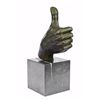 Image 8 : Thumbs Up Hand Bronze Sculpture on Marble base Figurine