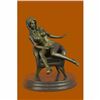 Image 1 : Erotic Woman Explicit Chair Pose Statue Bronze Sculpture