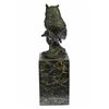 Image 7 : Bird Owl Bronze Sculpture on Marble Base Statue