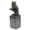 Image 8 : Bird Owl Bronze Sculpture on Marble Base Statue