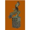 Image 3 : Multi Color Patina American Bald Eagle Bronze Statue on Marble Base Sculpture