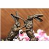 Image 2 : Two Hares Boxing Vienna Bronze Sculpture