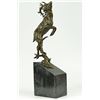 Image 1 : Male Deer Stag Buck Jumping Bronze Sculpture Wild Life on Mrable Base Statue