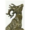 Image 2 : Male Deer Stag Buck Jumping Bronze Sculpture Wild Life on Mrable Base Statue