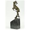 Image 3 : Male Deer Stag Buck Jumping Bronze Sculpture Wild Life on Mrable Base Statue