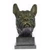 Image 1 : Man Best Friend French Bulldog Bronze Sculpture on Marble Base Statue