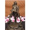 Image 2 : Native American Indian With Deer Bronze Sculpture