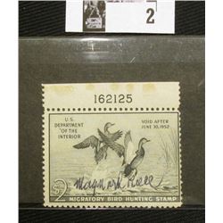 1951 U.S. Department of the Interior Migratory Bird Hunting Stamp, RW#18, Not hinged, but disturbed 