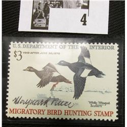 1969 U.S. Department of the Interior Migratory Bird Hunting Stamp, RW#36, light hinge, VF, Signed by