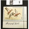 Image 1 : 1971 U.S. Department of the Interior Migratory Bird Hunting Stamp, Plate # Single, RW#38, not hinged