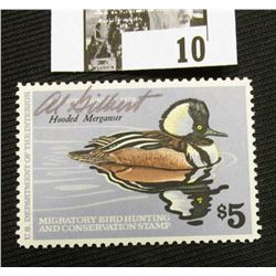 1978 U.S. Department of the Interior Migratory Bird Hunting Stamp, RW#45, OG, not hinged, EF, Signed
