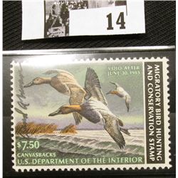 1982 U.S. Department of the Interior Migratory Bird Hunting Stamp, RW#49, OG, not hinged, VF, Signed