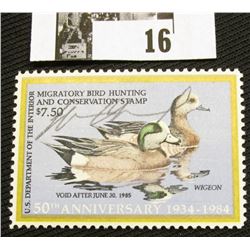 1984 U.S. Department of the Interior Migratory Bird Hunting Stamp, RW#51, OG, not hinged, VF, Signed