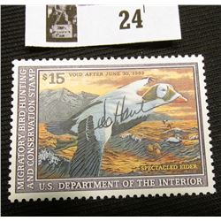1992 U.S. Department of the Interior Migratory Bird Hunting Stamp, RW#59, OG, not hinged, VF-EF, Sig