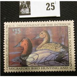 1993 U.S. Department of the Interior Migratory Bird Hunting Stamp, RW#60, OG, not hinged, VF-EF, Sig