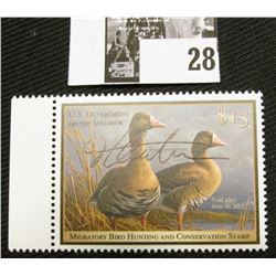 2011 U.S. Department of the Interior Migratory Bird Hunting Stamp, RW#78, OG, not hinged, VF, Signed