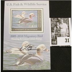 2009 U.S. Department of the Interior Migratory Bird Hunting Stamp, RW#76B, Pane, not hinged, EF, Sig