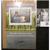 Image 1 : 2013 U.S. Department of the Interior Migratory Bird Hunting Stamp, RW#80B, Pane, not hinged, EF, Sig