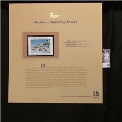 2006 Alaska Waterfowl $5 Stamp depicting Dabbling Ducks, Pristine Mint condition in plastic page wit