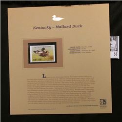 2006 Kentucky Waterfowl $7.50 Stamp depicting Mallard Ducks, Pristine Mint condition in plastic page