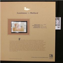 2006 Louisiana Waterfowl Conservation $5.50 Stamp depicting a Yellow Lab with Mallard Ducks in backg