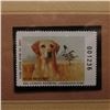 Image 4 : 2006 Louisiana Waterfowl Conservation $5.50 Stamp depicting a Yellow Lab with Mallard Ducks in backg