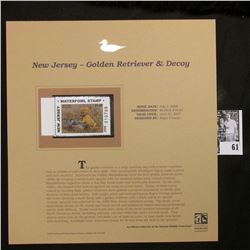 2006 New Jersey Waterfowl $5 Stamp depicting Golden Retriever and decoy, Pristine Mint condition in 