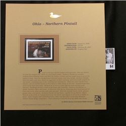 2006 Ohio Wetlands Habitat $15.00 Stamp, Pristine Mint condition in plastic page with literature