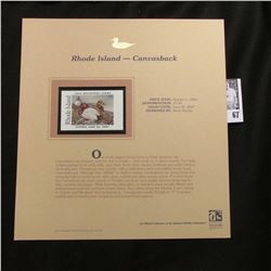 2006 Rhode Island Waterfowl $7.50 Stamp depicting Canvasback Ducks, Pristine Mint condition in plast