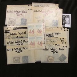 Frederick Remington Block of four 4c Stamps, mint; & (29) Pairs of Wild West Stamps, which 'Doc' pri