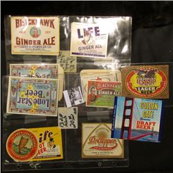 At least (13) Different Beverage and Breweriana Labels from the 1940 era.