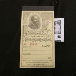 191X era "Allison's Improved Credit Coupon Check Book".