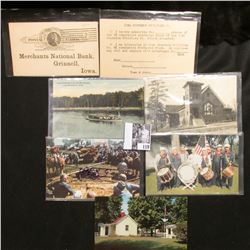 1892 Postal Card addressed to "Merchants National Bank Grinnell, Iowa" from the "Chemical National B