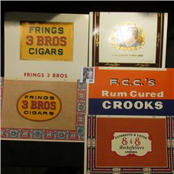 (5) Different Old Cigar Box labels in mint condition.