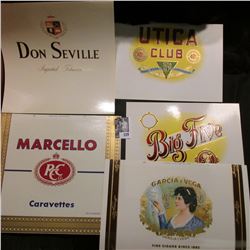 (5) Different Old Cigar Box labels in mint condition.