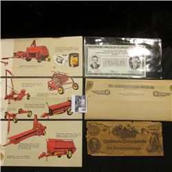 "A Complete Family of New Holland Grassland Machines" brochure; "The Bandless Filing Envelope"; $100