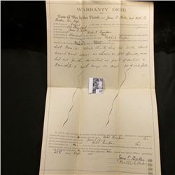 Sept. 21st, 1891 Warranty Deed for land in Howard Co., Missouri.