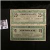 Image 1 : April 10, 1933 25c & $1 Clarinda Chamber of Commerce depression scrip.