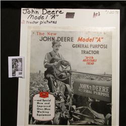 "The New John Deere Model "A: General Purpose Tractor With Adjustable Tread" brochure. Includes two 