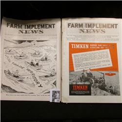 (6) Different 1939 Issues of "Farm Implement News" Magazines. Some foxing on edges.