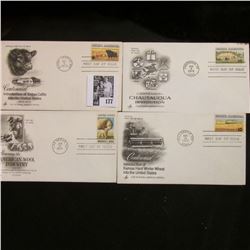 Four-piece set of Agriculture related First Day Covers 1971-74, Mint Condition.