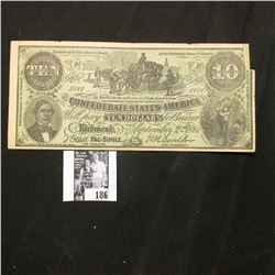 1861 Confederate States of America Facsimile note with old Advertising "A vote for Dr. W.F. Skelley 