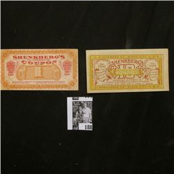 (1910) "Shenkberg Co. Sioux City, U.S.A." 10c & $1 scrip, CU.