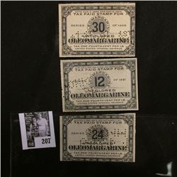 Group of Series 1926, 1931, & 1935 "Uncolored Oleomargarine Tax Paid" Stamps.