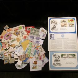 (4) 1971-72 "Wildlife Conservation" First Day Covers; and a large group of Old cancelled Stamps.