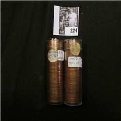 (2) 1958 P Original BU Rolls of Lincoln Cents. Both in plastic tubes.