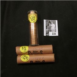 (2) 1962 D BU & 64 D BU Rolls of Memorial Lincoln Cents in paper wrappers or plastic tubes.