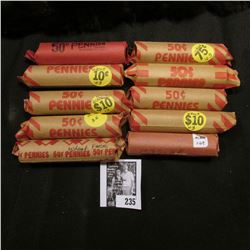 (10) Rolls of U.S. Wheat Cents, I haven't searched these rolls except for a compulsory look, so sold