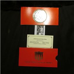 Large Copy of 1946 P Roosevelt Dime in a special holder indicating the metal content
