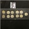 Image 1 : 1942-45 Complete Set of U.S. Silver World War II Nickels in an old Wayte Raymond Coin frame. EF-AU.